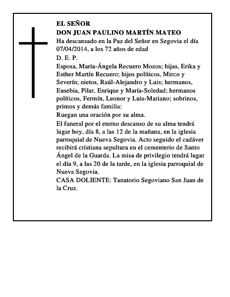 Don Juan Paulino Martín Mateo
