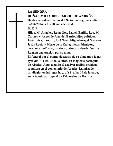 Doña Emilia del Barrio de Andrés