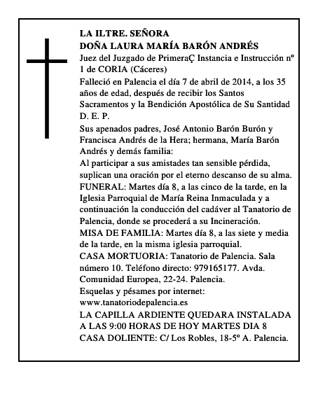 Doña Laura María Barón Andrés