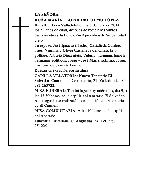 Doña María Eloína del Olmo López