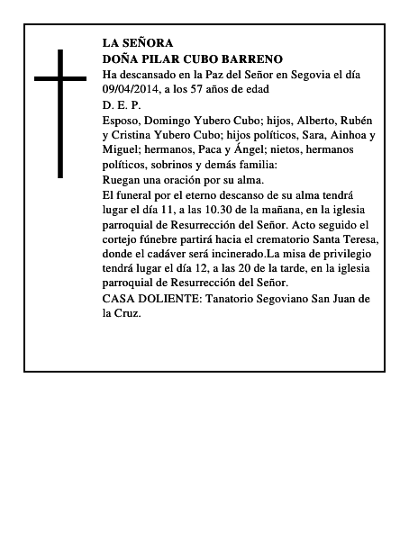 Doña Pilar Cubo Barreno