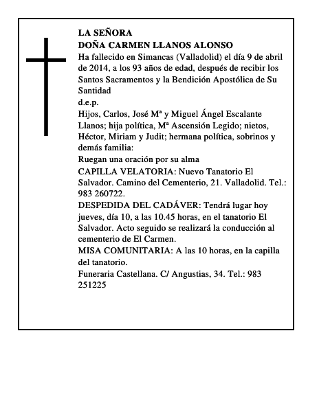 Doña Carmen Llanos Alonso