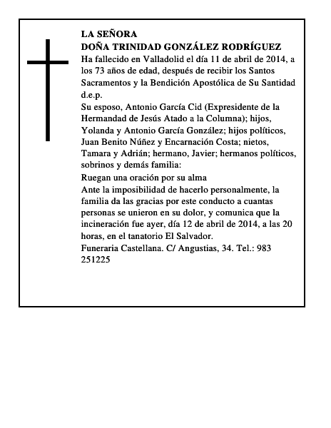 Doña Trinidad González Rodríguez