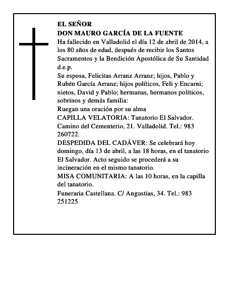 Don Mauro García de la Fuente