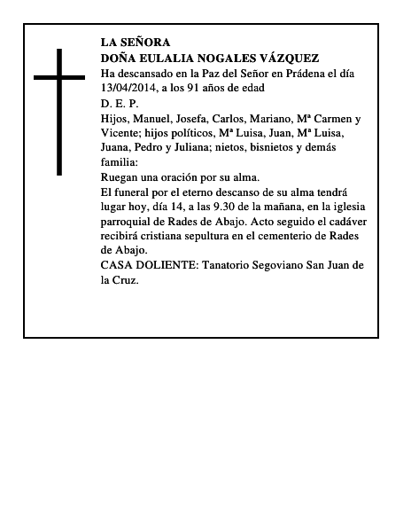 Doña Eulalia Nogales Vázquez