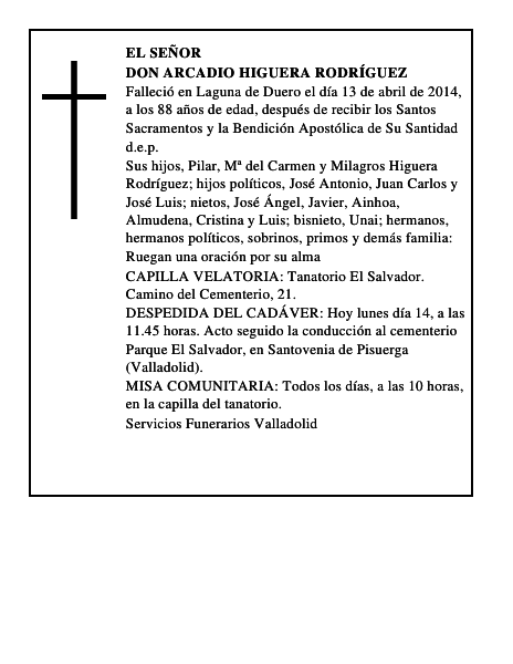 Don Arcadio Higuera Rodríguez
