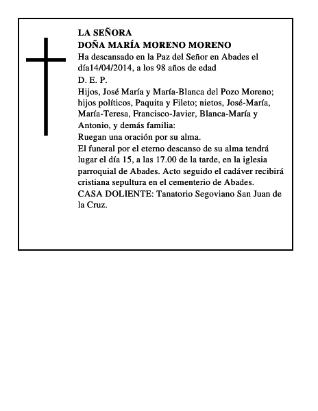 Doña María Moreno Moreno