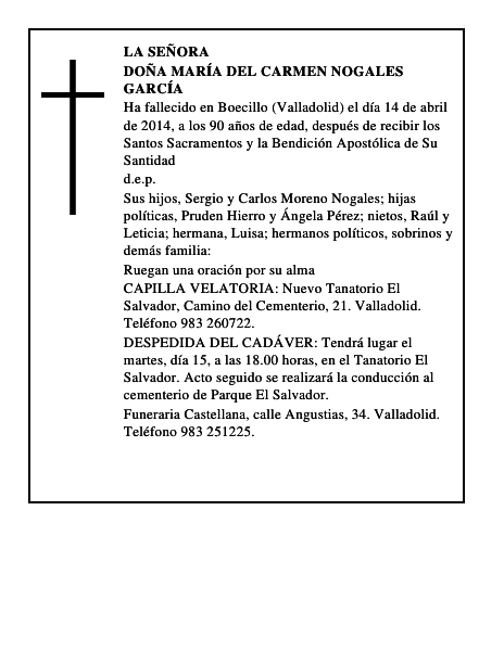 Doña María del Carmen Nogales García
