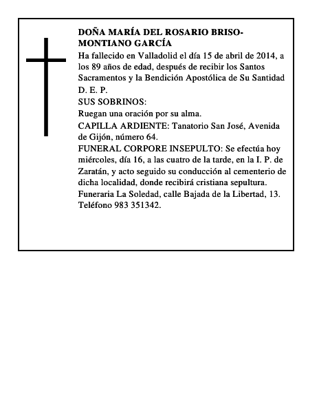 Doña María del Rosario Briso-Montiano García