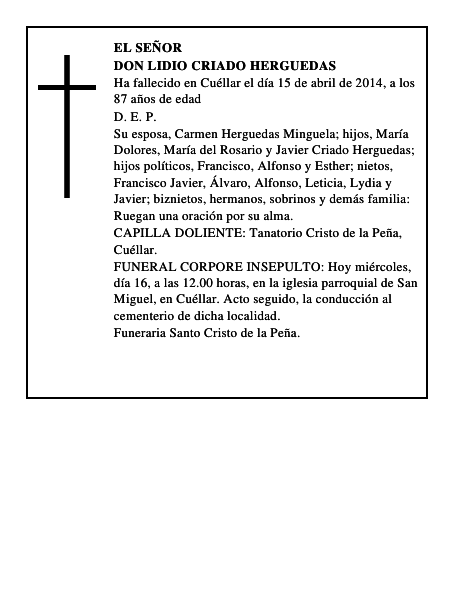 Don Lidio Criado Herguedas