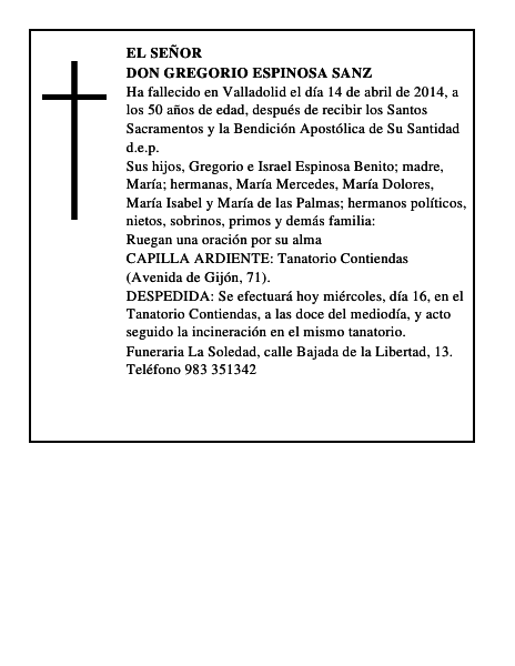 Don Gregorio Espinosa Sanz