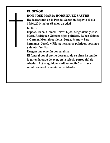 Don José María Rodríguez Sastre