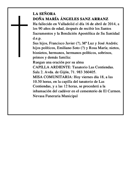 Doña María Ángeles Sanz Arranz
