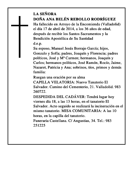 Doña Ana Belén Rebollo Rodríguez
