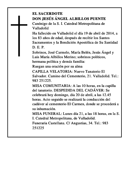 Don Jesús Ángel Albillos Puente