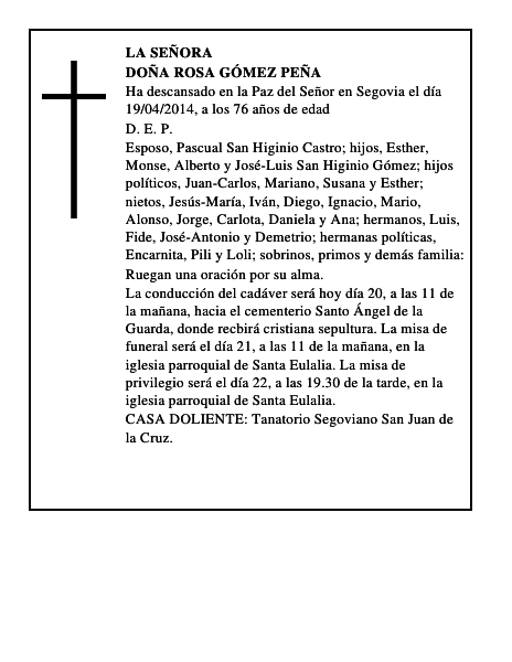 Doña Rosa Gómez Peña