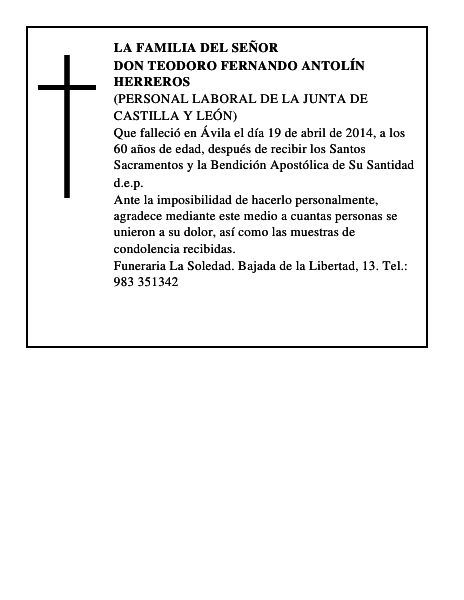 Don Teodoro Fernando Antolín Herreros