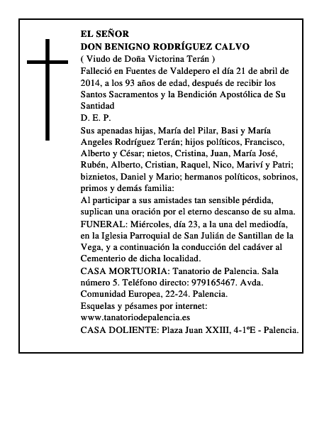 Don Benigno Rodríguez Calvo