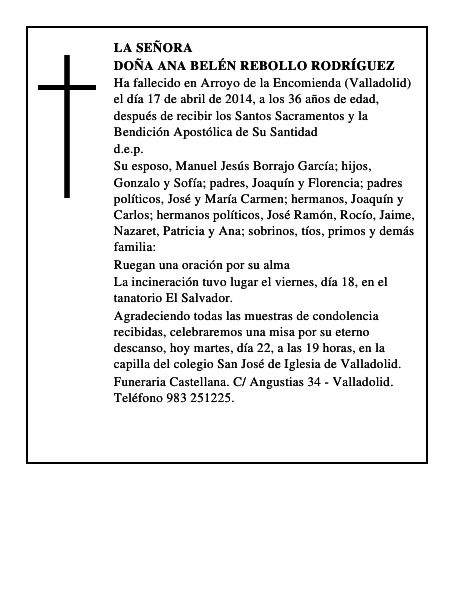 Doña Ana Belén Rebollo Rodríguez