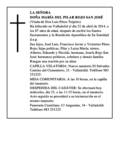 Doña María del Pilar Rojo San José