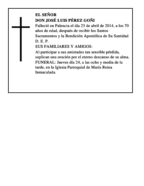 Don José Luis Pérez Goñi