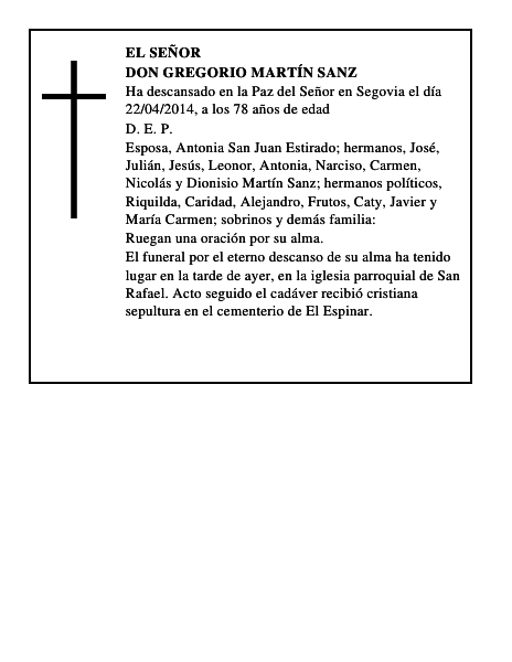 Don Gregorio Martín Sanz