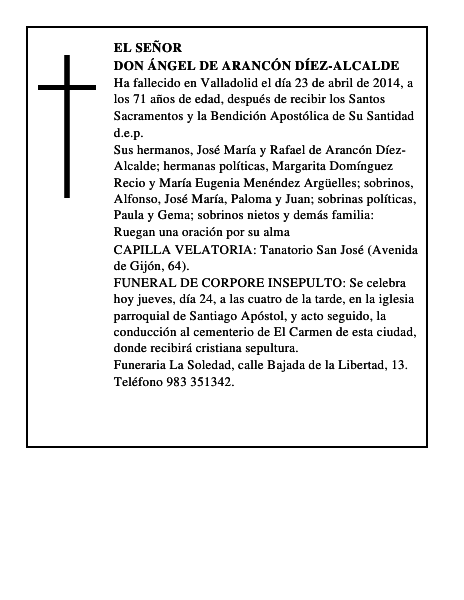 Don Ángel de Arancón Díez-Alcalde