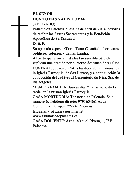 Don Tomás Valín Tovar