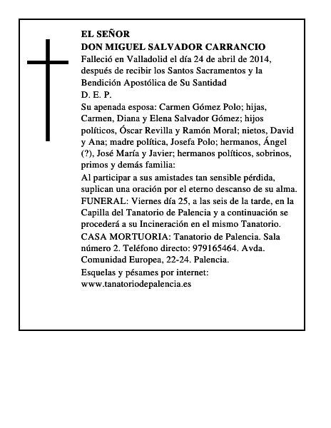 Don Miguel Salvador Carrancio