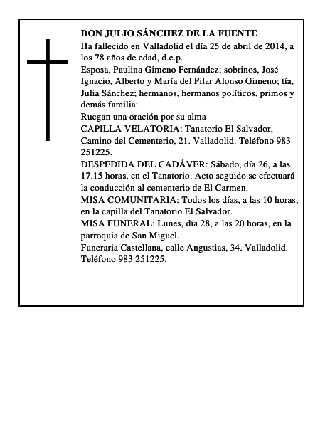 Don Julio Sánchez de la Fuente