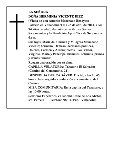Doña Herminia Vicente Diez