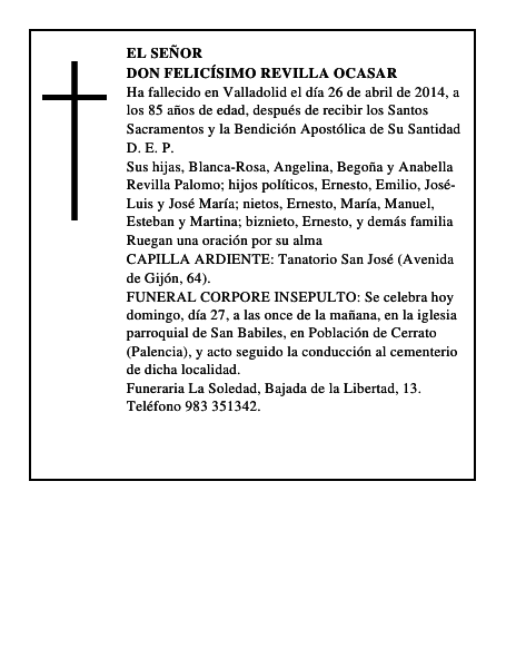 Don Felicísimo Revilla Ocasar
