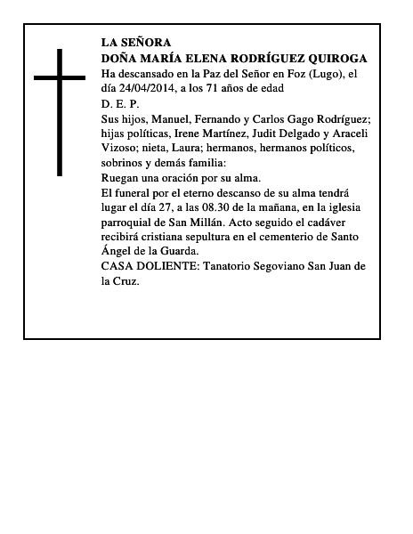 Doña María Elena Rodríguez Quiroga