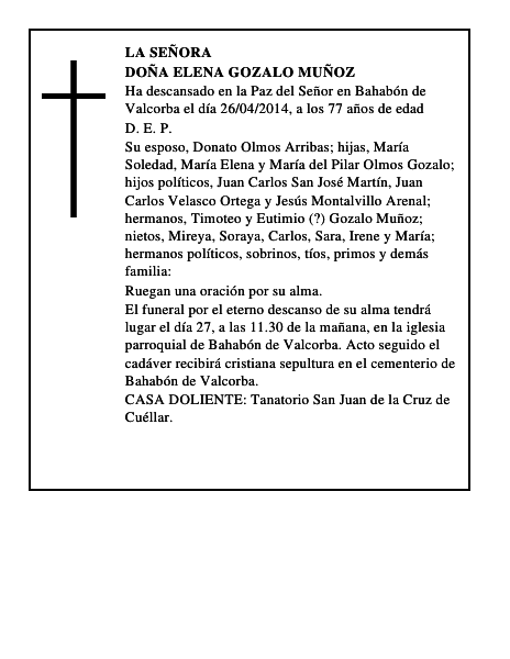 Doña Elena Gozalo Muñoz
