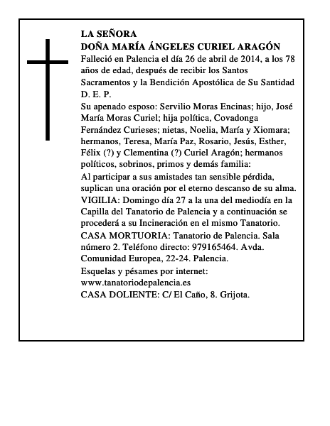 Doña María Ángeles Curiel Aragón