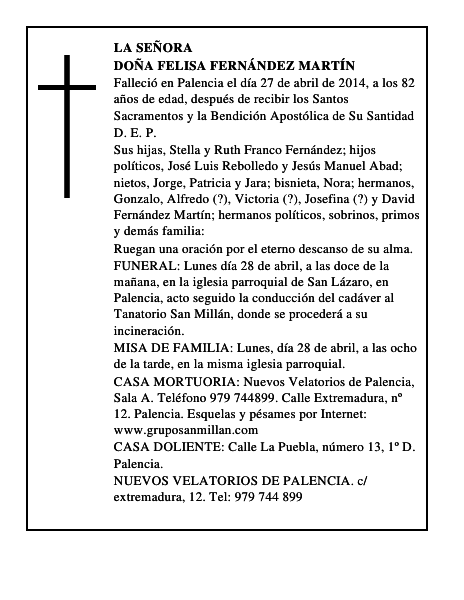 Doña Felisa Fernández Martín