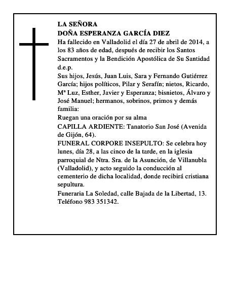 Doña Esperanza García Diez