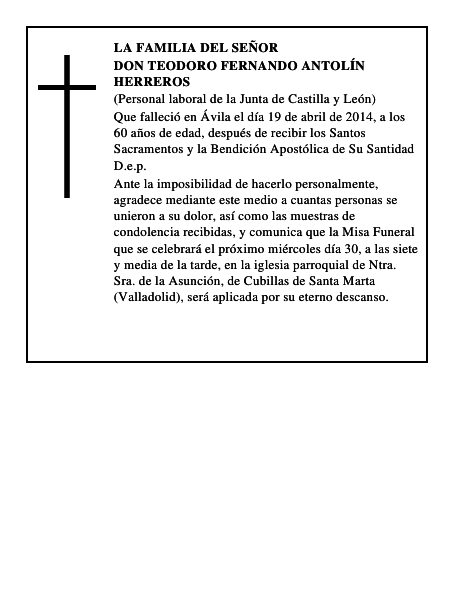 Don Teodoro Fernando Antolín Herreros
