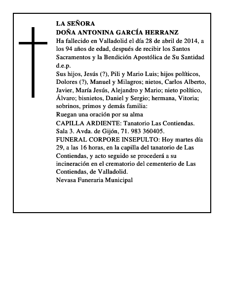 Doña Antonina García Herranz