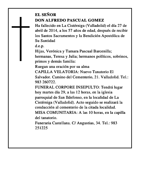 Don Alfredo Pascual Gomez
