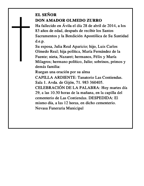 Don Amador Olmedo Zurro