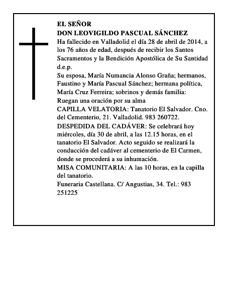 Don Leovigildo Pascual Sánchez