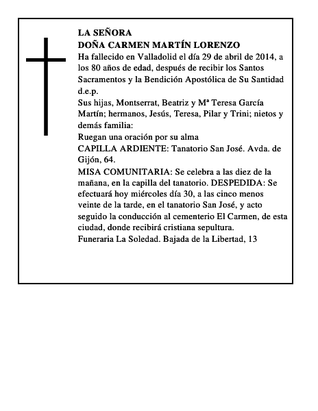 Doña Carmen Martín Lorenzo