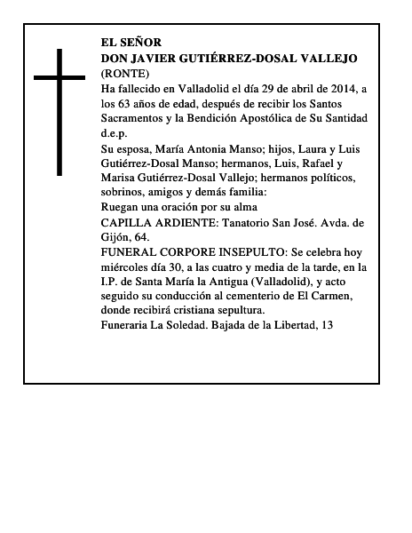 Don Javier Gutiérrez-Dosal Vallejo