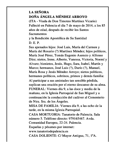 Doña Ángela Méndez Arroyo