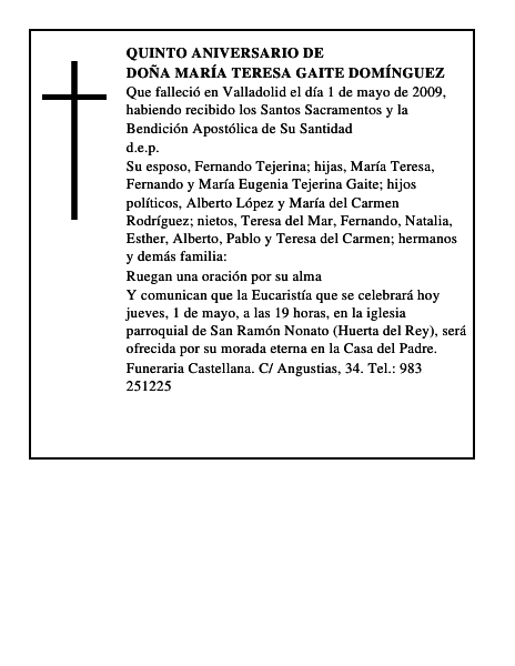 Doña María Teresa Gaite Domínguez