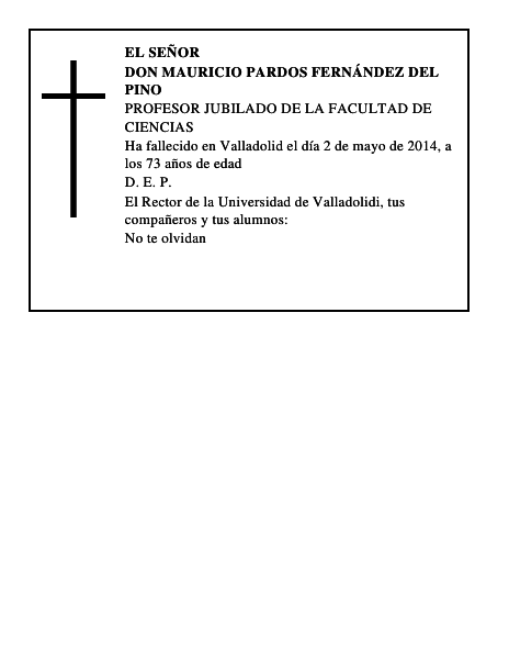 Don Mauricio Pardos Fernández del Pino