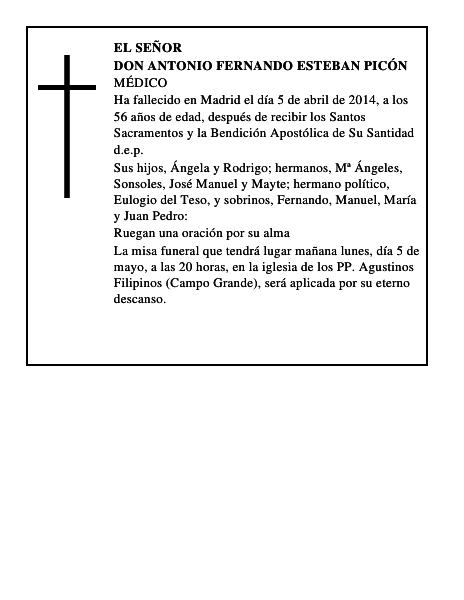 Don Antonio Fernando Esteban Picón