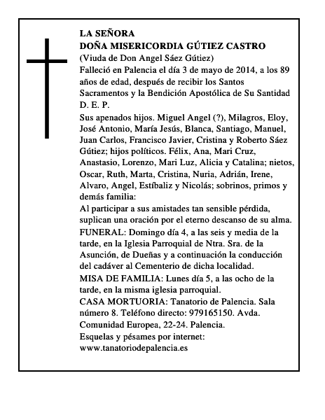 Doña Misericordia Gútiez Castro