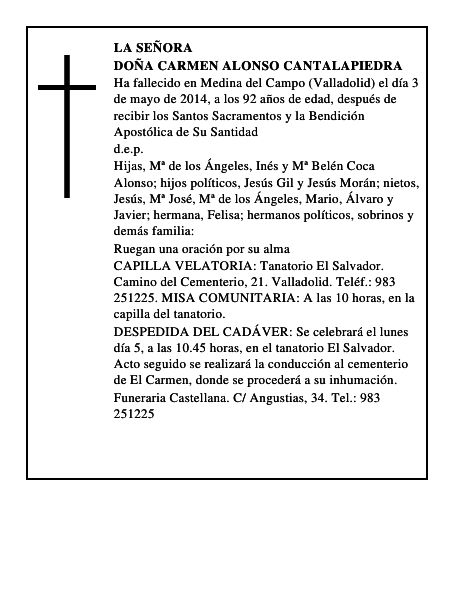 Doña Carmen Alonso Cantalapiedra
